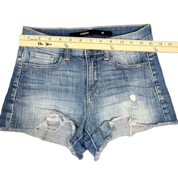 Harper Denim Shorts Distressed Frayed Light Wash Size 25 - Picture 2 of 7